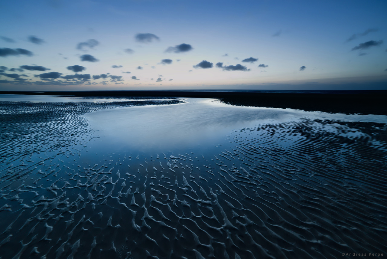 Strandstruktur abends, fotografiert von Andreas Kerpe, 2022